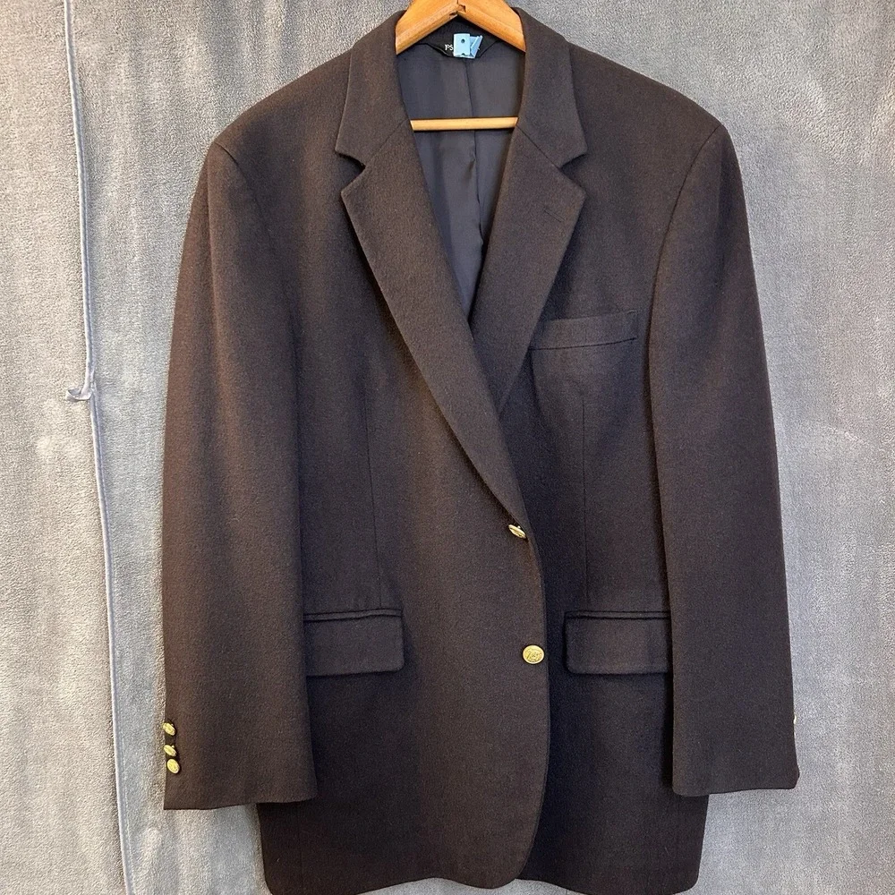 Jos A. Bank 100% Cashmere Men's 46L Signature Collection Black Blazer